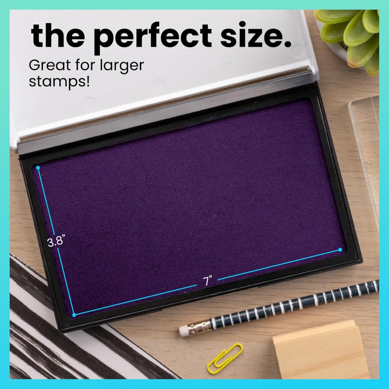 ExcelMark Rubber Stamp Ink Pad Extra Large 3-7/8" x 7" (Purple) - Image 5